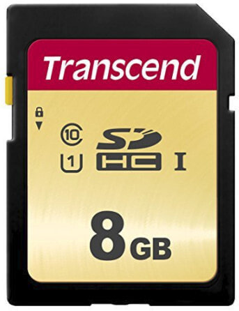 Transcend SD Card SDHC 500S 8GB - 8 GB - SDHC - Class 10 - MLC - 95 MB/s - 20 MB/s