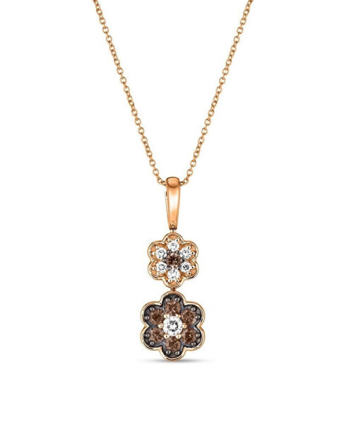 Le Vian chocolate Diamond® & Vanilla Diamonds® 18" Pendant Necklace (3/8 ct. t.w.) in 14k Rose, Yellow or White Gold