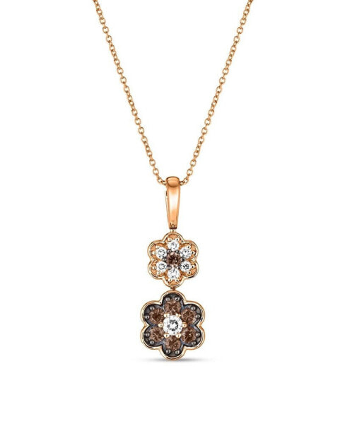 Chocolate Diamond® & Vanilla Diamonds® 18" Pendant Necklace (3/8 ct. t.w.) in 14k Rose, Yellow or White Gold