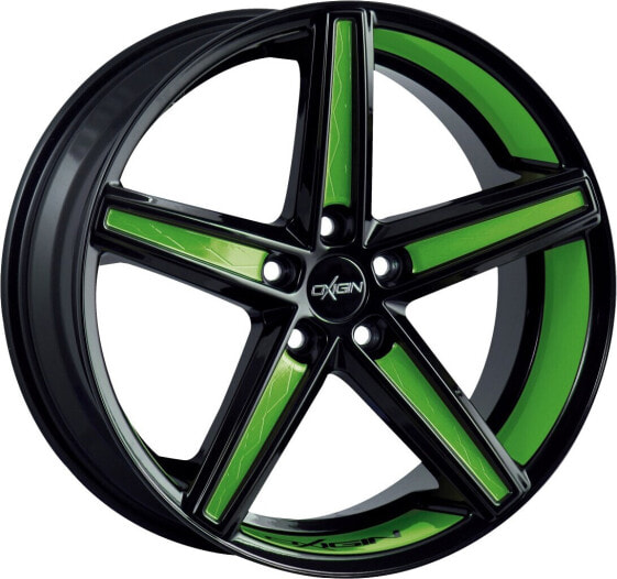 Колесный диск литой Oxigin 18 Concave black foil spring green 10.5x20 ET23 - LK5/112 ML66.6