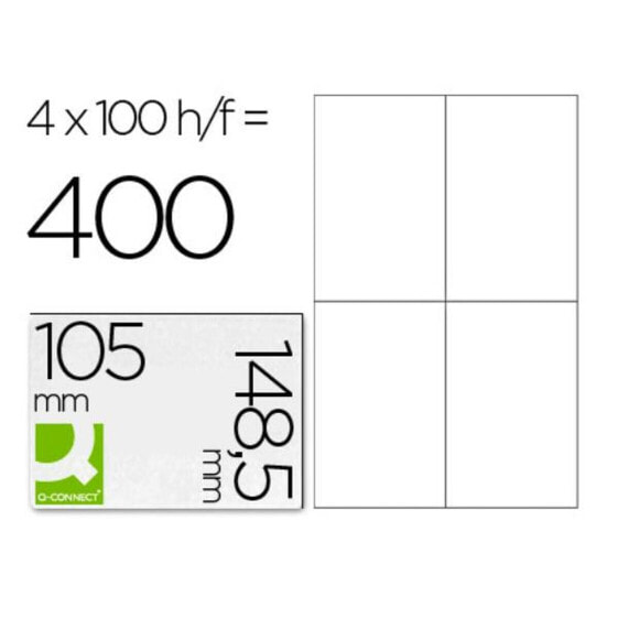 Клейкие этикетки Q-Connect KF10660 Белый 100 Листья 105 x 148 mm