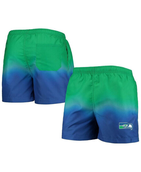 Men's Royal Seattle Seahawks Retro Dip-Dye Swim Shorts