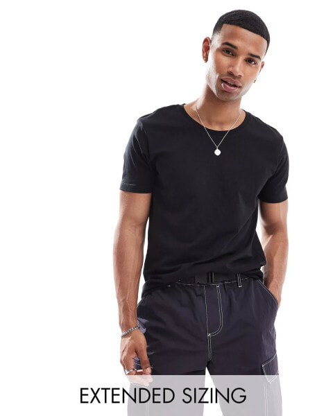 ASOS DESIGN essential scoop neck t-shirt in black