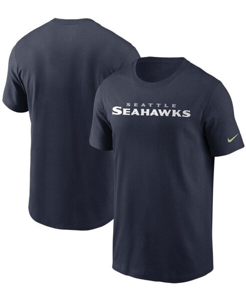 Men's College Navy Seattle Seahawks Team Wordmark T-shirt