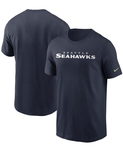 Men's College Navy Seattle Seahawks Team Wordmark T-shirt