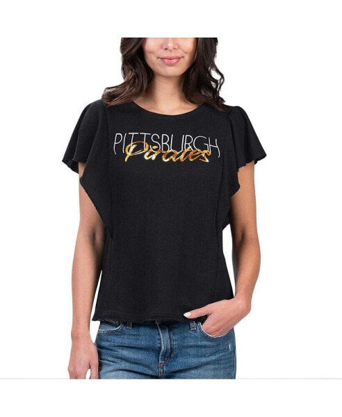 Women's Black Pittsburgh Pirates Crowd Wave T-shirt