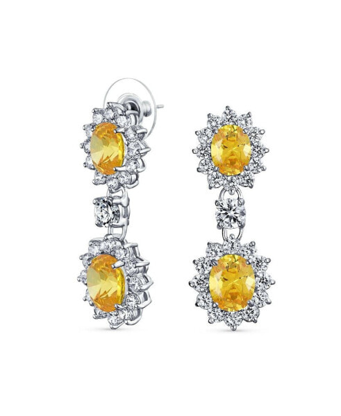 Серьги Bling Jewelry Crown Halo CZ Yellow