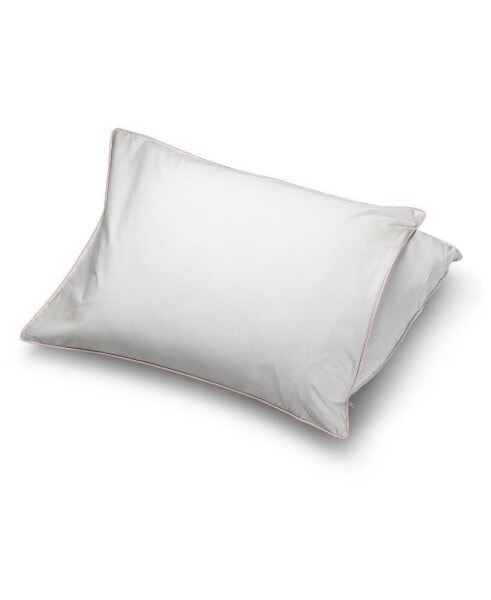 Подушка для бокового/заднего сна Pillow Gal white Goose Down с плотностью высокая, набивка гусиный пух, сертифицированный RDS, съемный чехол, стандарт/королевский размер, набор из 2 шт., белый.