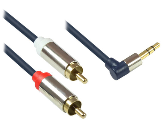 Good Connections GC-M0063, 3.5mm, Male, 2 x RCA, Male, 1 m, Blue