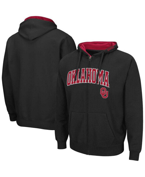 Куртка мужская Colosseum черная Oklahoma Sooners Arch & Team Logo 3.0 Full-Zip Hoodie