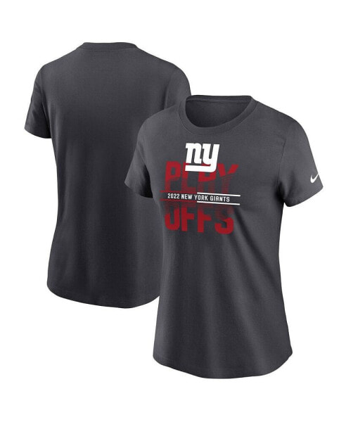 Women's Anthracite New York Giants 2022 NFL Playoffs T-shirt