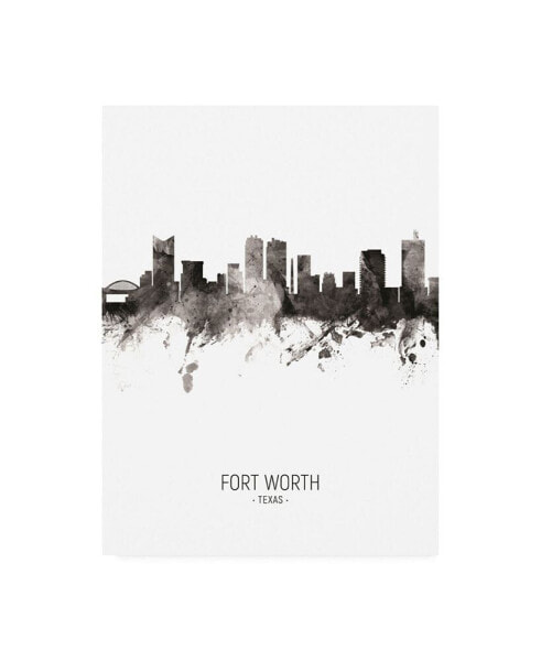 Michael Tompsett Fort Worth Texas Skyline Portrait II Canvas Art - 19.5" x 26"