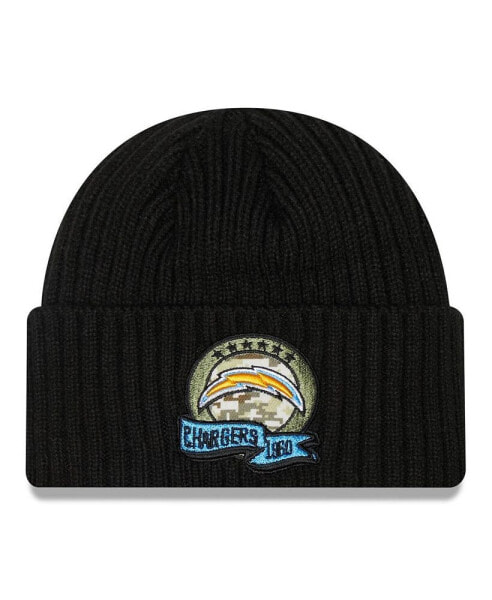 Men's Black Los Angeles Chargers 2022 Salute To Service Knit Hat