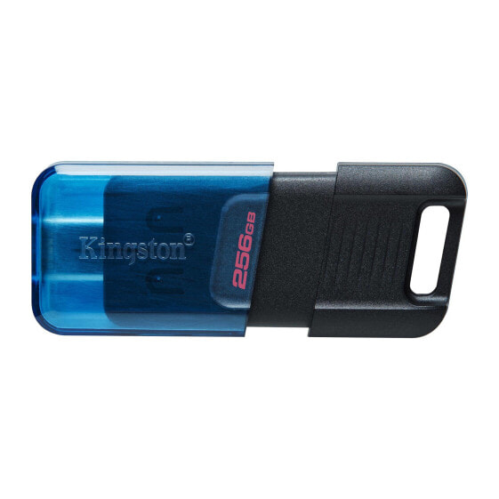 Kingston DataTraveler 80 - 256 GB - USB Type-C - 3.2 Gen 1 (3.1 Gen 1) - 200 MB/s - Cap - Black - Blue