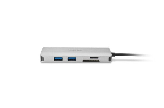 Kensington UH1400P USB-C 8-in-1 Driverless Mobile Dock - USB 3.2 Gen 1 (3.1 Gen 1) Type-C - 85 W - 10,100,1000 Mbit/s - Black - Silver - MicroSD (TransFlash) - SD - China