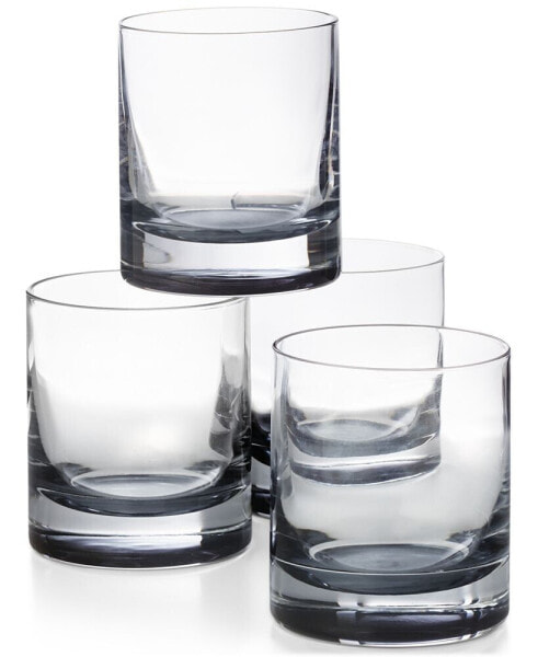 Double Old Fashioned Glasses with Gray Accent, Set of 4, Created for Macy's
