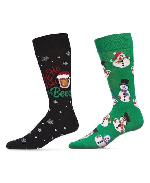 Men's Christmas Holiday Pair Novelty Socks, Pack of 2