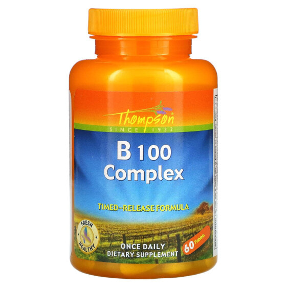 Витамины группы B от Thompson, 60 таблеток, Комплекс B 100