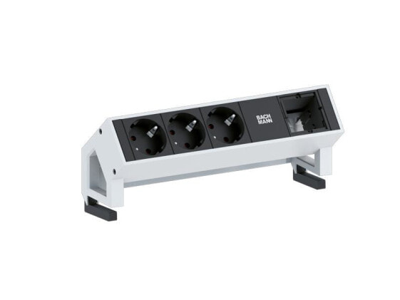 Bachmann Desk 2 - 0.2 m - 3 AC outlet(s) - Aluminium - Black - 1 pc(s)