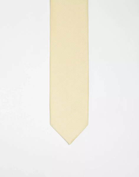 ASOS DESIGN slim tie in pastel yellow