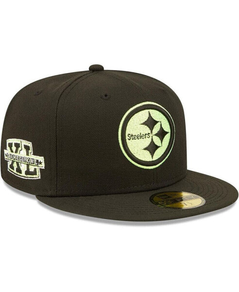 Men's Black Pittsburgh Steelers Super Bowl Xl Summer Pop 59Fifty Fitted Hat