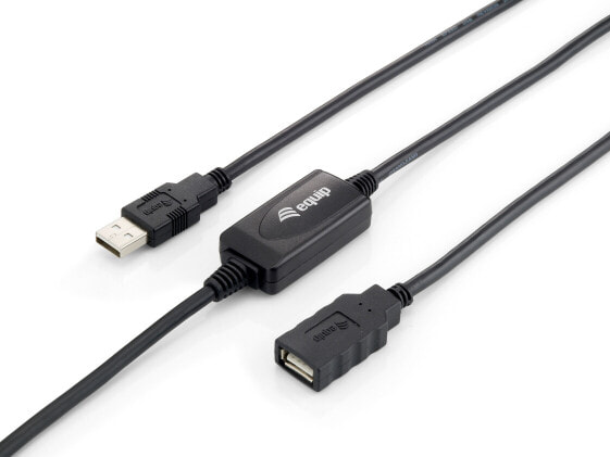 Equip USB 2.0 Type A Active Extension Cable Male to Female - 10m - 10 m - USB A - USB A - USB 2.0 - Male/Female - Black