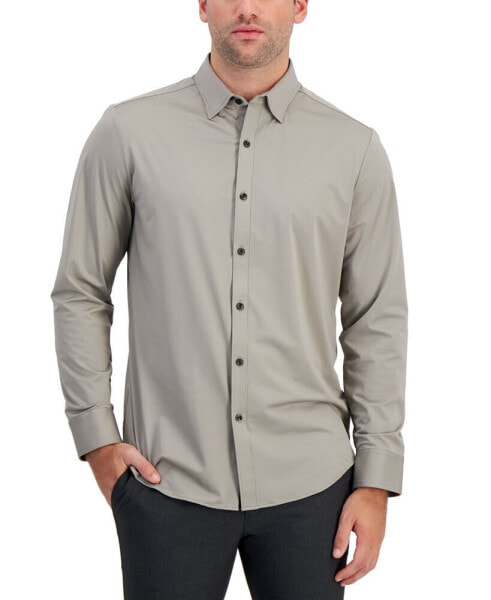 Men's Alfatech Yarn-Dyed Long Sleeve Performance Shirt, Created for Macy's