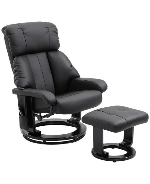 Massage Recliner Chair, Footrest, 360 Swivel Lounger w/ Remote, Ottoman