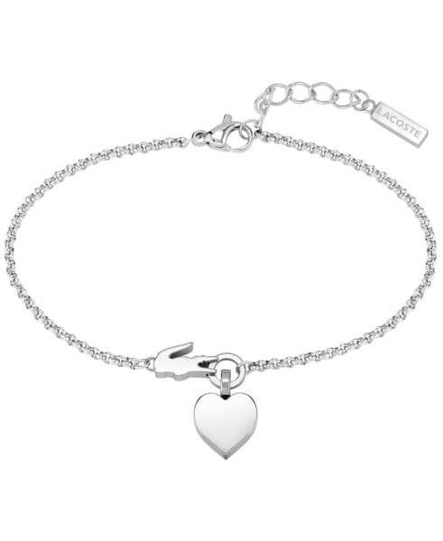 Stainless Steel Crocodile Heart Bracelet