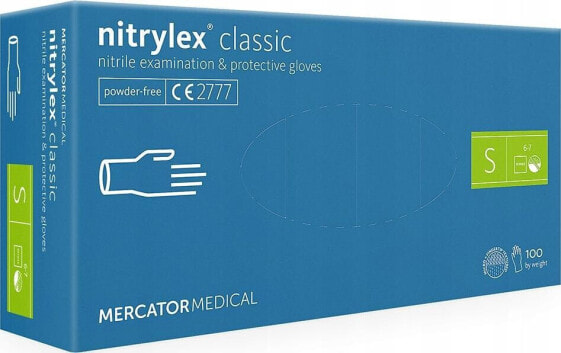 Mercator Medical Rękawice nitrylowe nitrylex classic blue S 100 s. () - RD30019002