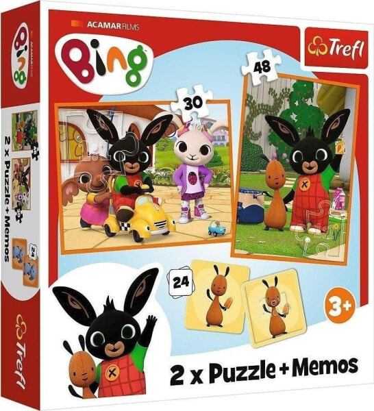 Trefl Puzzle 2w1 + memos Bing z przyjaciółmi 93332 Trefl