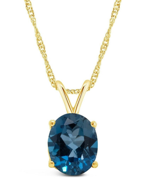 Macy's london Topaz (3-5/8 ct. t.w.) Pendant Necklace in 14K Yellow Gold