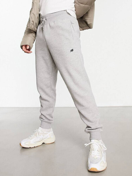 New Balance small logo joggers in grey