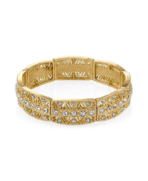 Gold-Tone Crystal Stretch Bracelet