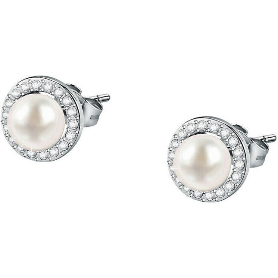 Silver earrings with pearls Pearl SAER51
