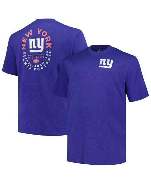 Men's Royal New York Giants Big and Tall Two-Hit Throwback T-shirt