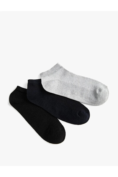 Erkek Basic 3'lü Patik Çorap Seti Çok Renkli