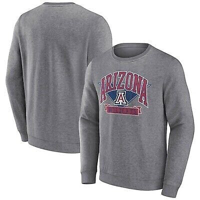 NCAA Arizona Wildcats Men's Gray Crew Neck Fleece Sweatshirt - S