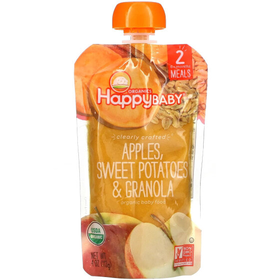 Happy Baby, Organic Baby Food, 6+ Months, Apples, Sweet Potatoes & Granola, 4 oz (113 g)
