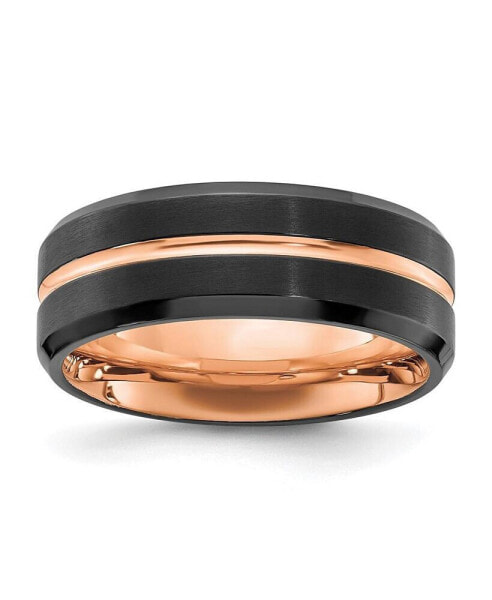 Stainless Steel Brushed Black Rose IP-plated 8mm Band Ring