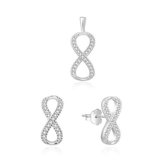 Silver set of infinity jewelry AGSET263L (pendant, earrings)