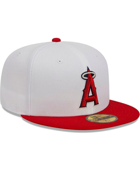 Men's White/Red Los Angeles Angels Optic 59FIFTY Fitted Hat