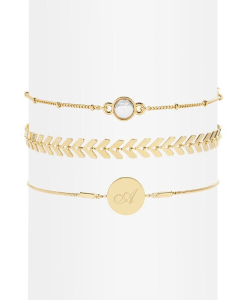 Wren Initial Howlite Bracelet Set