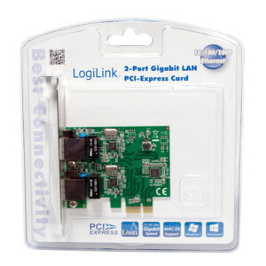 LogiLink PC0075 - Internal - Wired - PCI Express - Ethernet - 1000 Mbit/s - Green