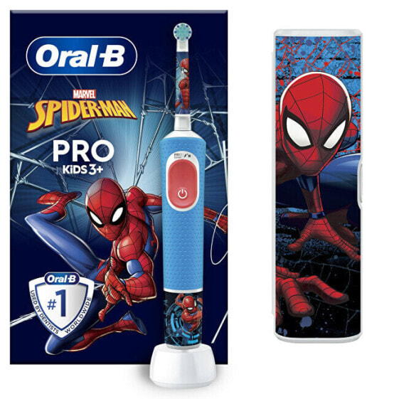Vitality Pro Kids Spiderman electric toothbrush with travel case