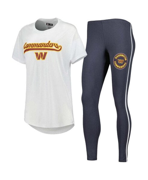 Пижама Concepts Sport женская Белая, Серая для сна "Командиры Вашингтона" с футболкой и леггинсами Sonata