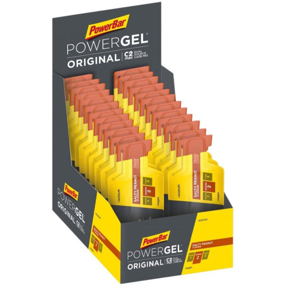 POWERBAR PowerGel Original 41g 24 Units Peanut Energy Gels Box