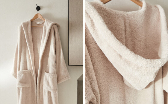 Extra soft hooded bathrobe