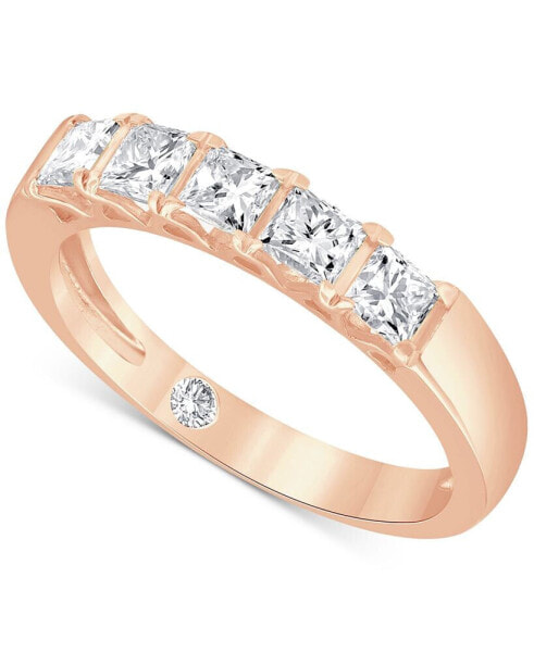 Diamond Princess Five Stone Band (1 ct. t.w.) in 14k Rose Gold