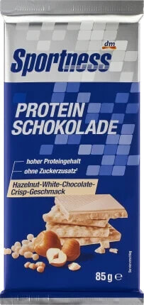 Protein Schokolade, Hazelnut White Chocolate Crisp Geschmack, 85 g